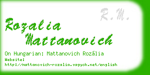 rozalia mattanovich business card