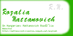 rozalia mattanovich business card